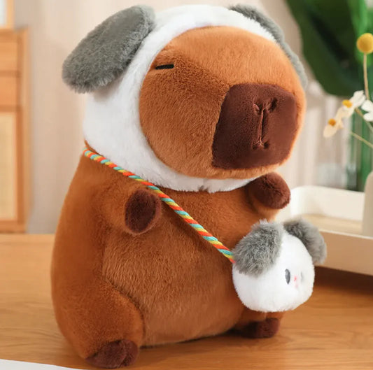 Boneco de Pano de Pelúcia de Capivara e Coelho